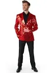 Suitmeister Men's Sequins Red - Blazer, Large