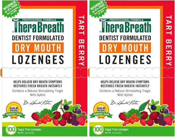 TheraBreath Dry Mouth Lozenges, Tart Berry, 24 CT