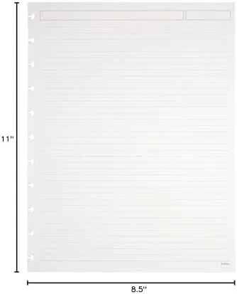 TUL Custom Note-Taking System Discbound Refill Pages, 8.5" x 11" Narrow Ruled, Letter Size, 100 Pages (50 Sheets), White