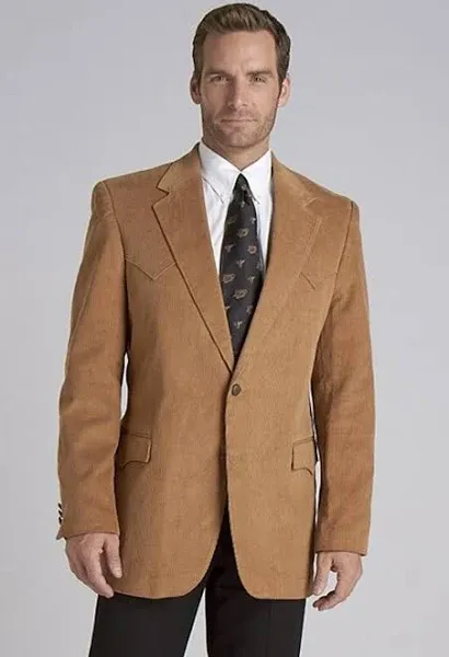 Circle S Mens Camel 100% Cotton Lubbock Sportcoat Corduroy Jacket Blazer