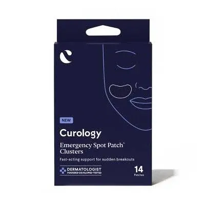 Curology Emergency Spot Patch Clusters for Breakouts, Fast Acting Large Hydrocolloid Pimple Patches for Face, Oil Absorbing, 14 Count