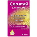 x1 Cerumol Ear Drops to soften and remove ear wax 10ml includes dropper