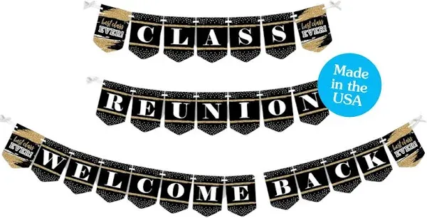 Reunited - School Class Reunion Party Bunting Banner and Decorations