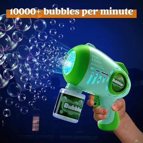 Bubble Guns for Kids &amp; Toddlers, 2 Pack Bubble Gun Blower w/ Bubble Solution 5oz