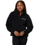 Champion Sherpa 1/4 Zip Women's Clothing Black : LG