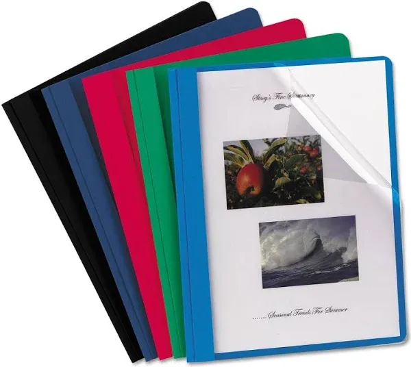 Clear Front Report Covers, Assorted Colors, Letter Size, 25 per Box (55813EE)