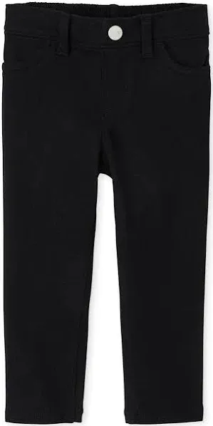 Baby And Toddler Girls Super-Soft Knit Denim Jeggings - Black