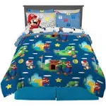 Franco Kids Bedding Super Soft Comforter and Sheet Set with Sham, 7 Piece Full Size, Mario