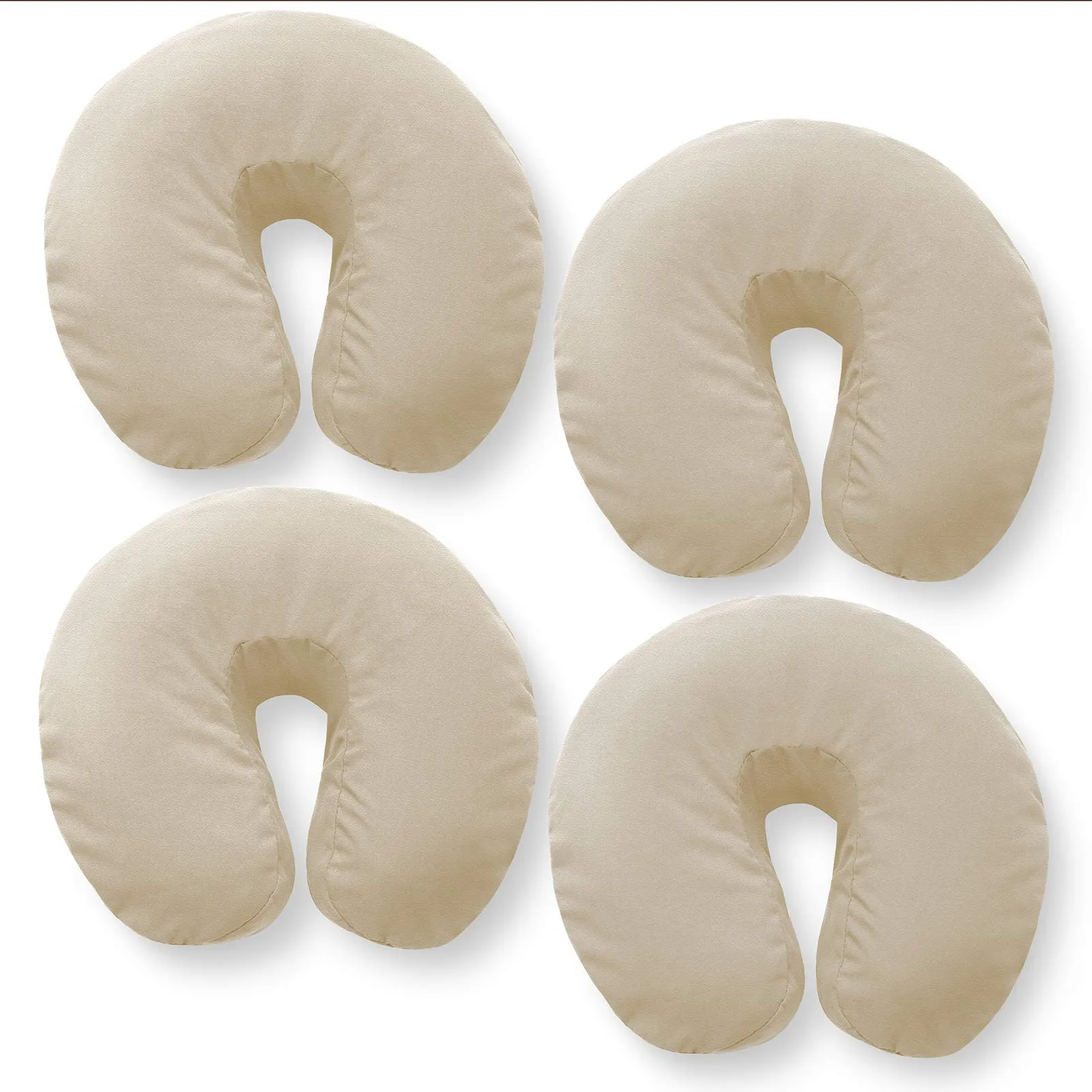 4 Pk Massage Table Face Cradle Head Rest Covers - White