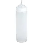 Winco PSW-16 16 oz Wide Mouth Squeeze Bottle, Plastic, Clear - Pack of 6