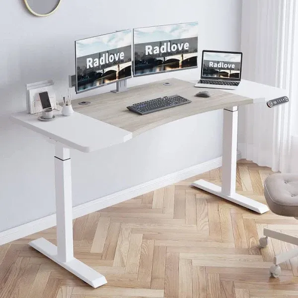 Dual Motor Height Adjustable Standing Desk, 63 X 30 Height Adjustable