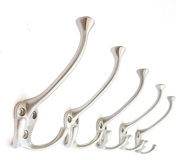 5 Pack TriLeg Hook Heavy Duty Big Triple Leg/Double Coat Hooks Base. Entryway...