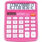 Catiga 12 Digit Desktop Calculator with Large LCD Display Dual Solar Power and Battery Standard Function for Office Home Sch