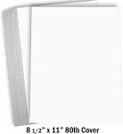 Hamilco White Cardstock Thick Paper 8 1/2 x 11" Blank Heavy Weight 80 lb Cover Card Stock - for Brochure Award and Stationery Printing - 50 Pack