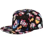 Kirby Sublimated All Over Print Flat Bill Snapback Hat Multicolored 