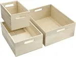 Sorbus Unfinished Wood Crates, Organizer Bins, Wooden Box, Cabinet Containers