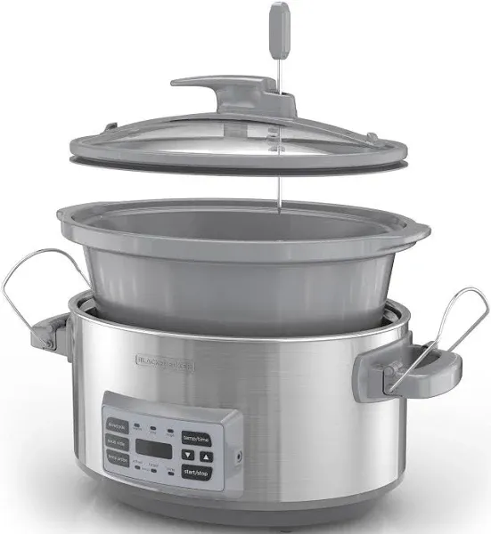 BLACK+DECKER 7-Quart Digital Slow Cooker with Temperature Probe + Precision Sous-Vide