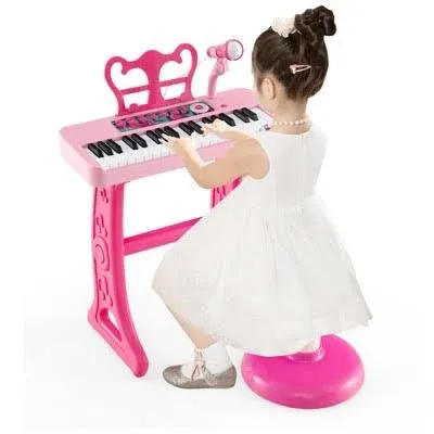 Kids Piano Keyboard 37-Key Kids Toy Keyboard Piano with Microphone for 3+