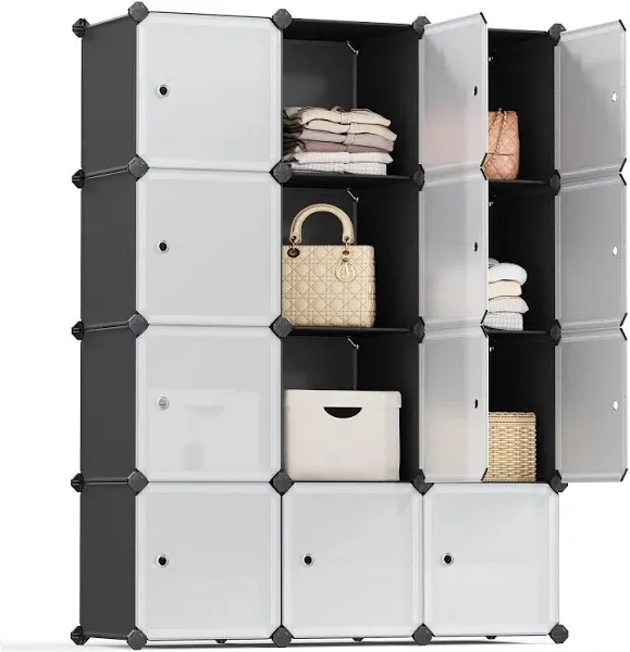 SONGMICS Cube Storage Organizer Set Plastic Cubes Closet Storage Shelves