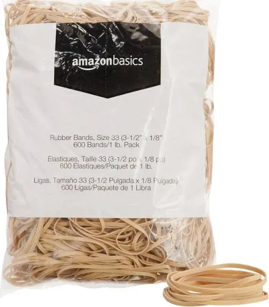 Tan Rubber Bands, Size 64 (1/4 inch), 320 Bands in 3-Pack - Durable Material