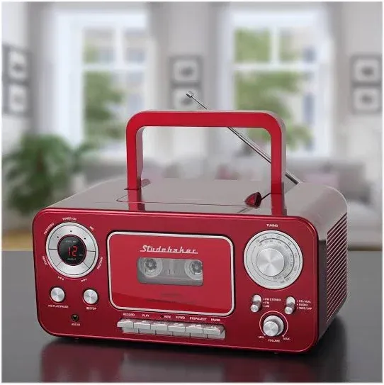 SB2135RS Portable Stereo CD Player with AM/FM Radio and Cassette Player/Recor..<wbr/>.