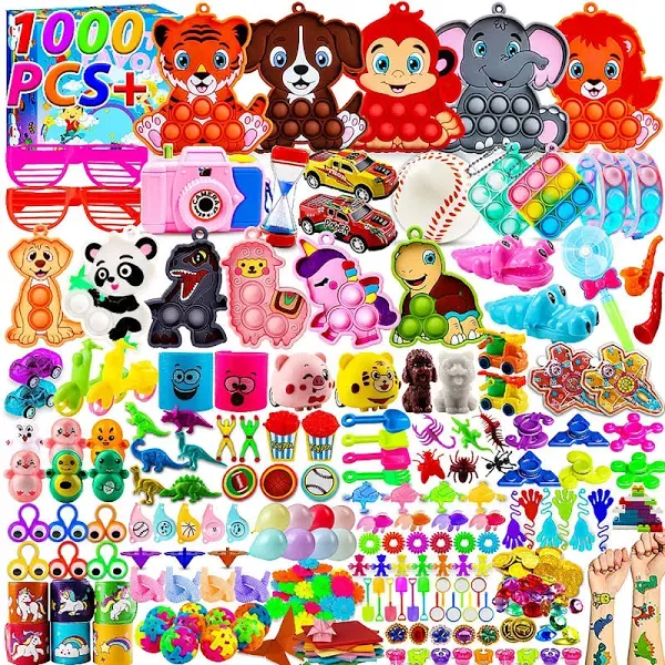 1000 PCS Party Favors for Kids, Fidget Toys Bulk, Goodie Bags Stuffers for Kids, Birthday Gifts, Prize Treasure Box Toys for Classroom, Pinata Stuffers, Carnival Prizes