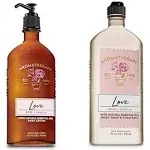 BATH AND BODY WORKS Aromatherapy LOVE - ROSE & VANILLA Duo Body Lotion and Body Wash Full Size