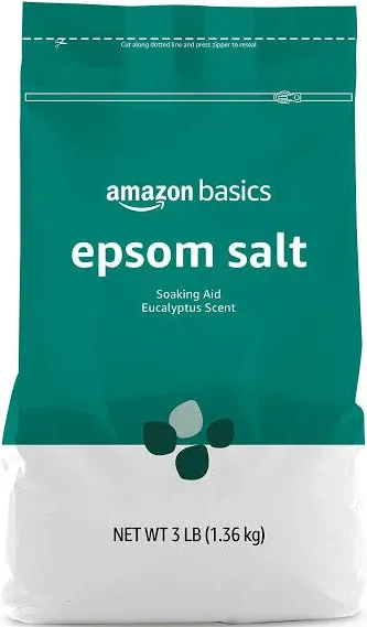 Pack of 1, 3 Pound Amazon Basics Epsom Salt Soaking Aid, Eucalyptus Scented