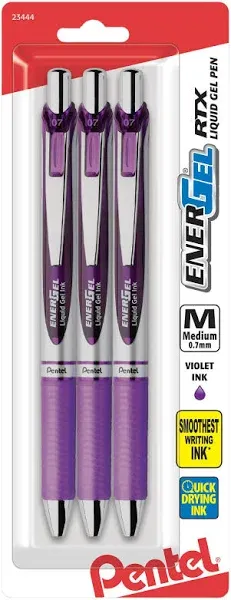 Pentel EnerGel Deluxe RTX Liquid Gel Ink Pen Set Kit, Pack of 3 with 4 Refills (Blue - 0.7mm)