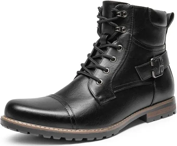 Bruno Marc Men's Motorcycle Combat Boots Zipper Biker Boot