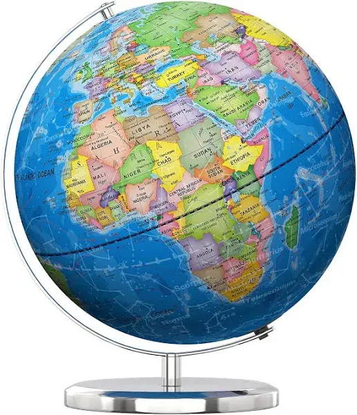 13’ World Globe with Stand, LED Globe Light with Stable Heavy Metal Base