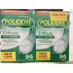 Improved Triple Mint Freshness Polident Antibacterial 3 Minute Denture Cleanser 96 Tablets per Box