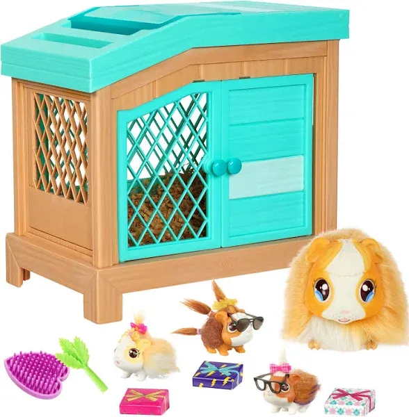 Little Live Pets Mama Surprise Soft Interactive Guinea Pig &amp; Hutch BRAND NEW