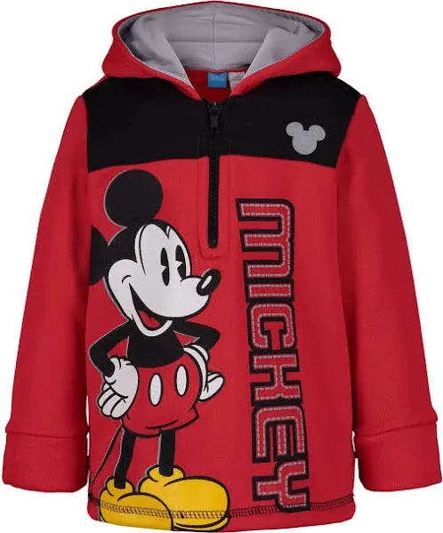 Kids Baby Disney Mickey Mouse Fleece Half Zip Hoodie