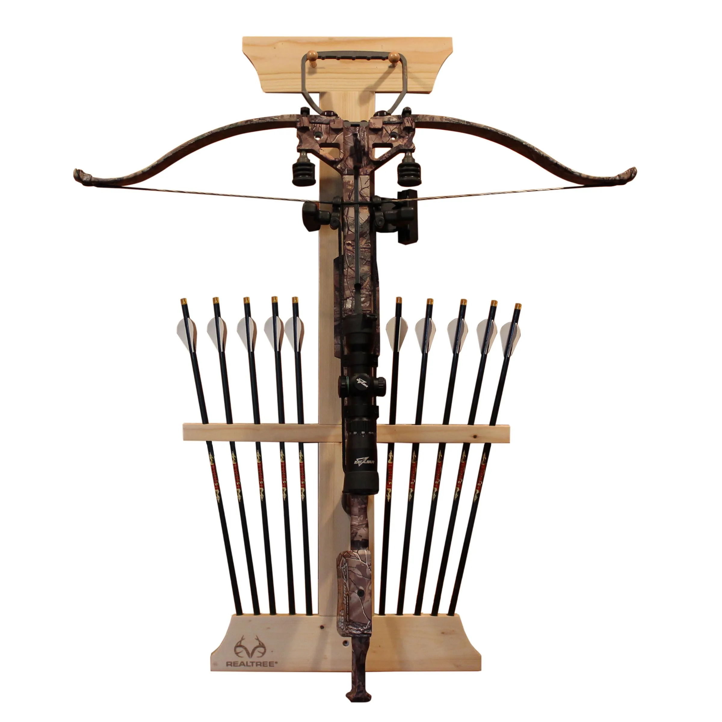 Rush Creek Realtree 1-Crossbow 10 Arrow Wood Storage Rack