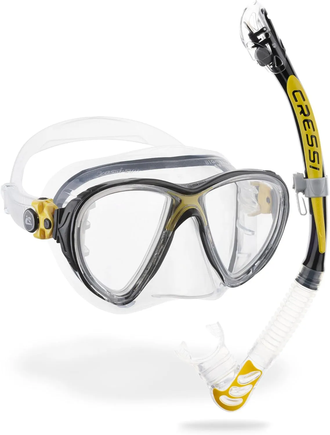 Cressi Premium Quality Snorkeling Adult Set - Big Eyes Evolution & Alpha Ultra Dry: Made in Italy