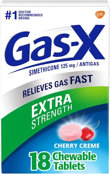 Gas-X Extra Strength Cherry Chewable Tablet for Fast Gas Relief 72count