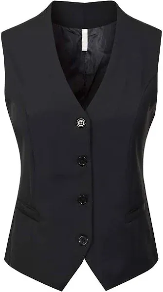 Design by Olivia Women's Fully Lined Button Up V-Neck Tuxedo Suit Vest Waistcoat