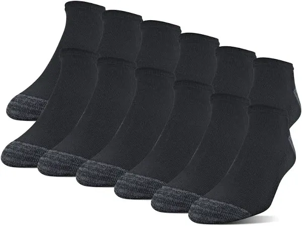 Gildan Men&#039;s Polyester Half Cushion No Show Socks (12 Pairs)