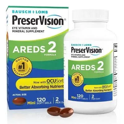 Bausch &amp; Lomb Preservision Areds 2 Formula Eye Vitamin and Mineral Softgels - 60 ct