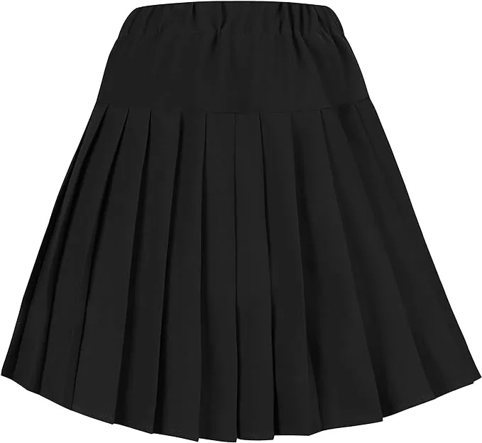 Urban CoCo Women's Elastic Waist Tartan Pleated School Skirt