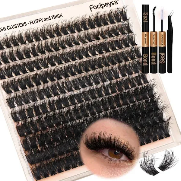 Lash Extension Kit Thick Eyelash Extension Kit 10-18Mm Fluffy Lash Clusters 200D