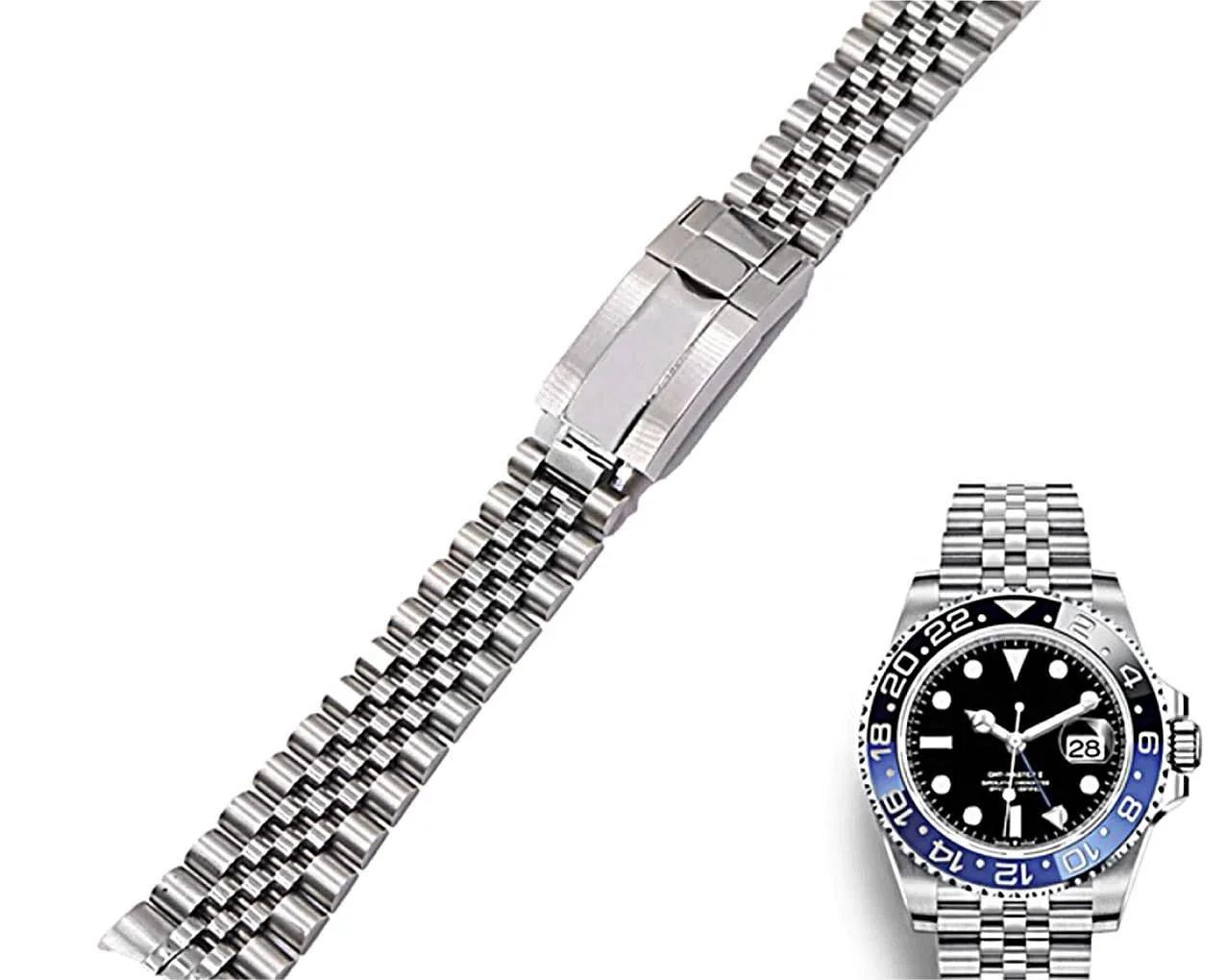 Rolex 20mm Jubilee Watch Band - Stainless Steel- for Models Submariner, GMT-M...