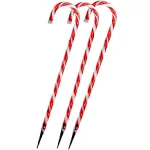 Northlight Set of 3 28&#034; Outdoor Blinking Candy Cane Christmas Pathway Markers