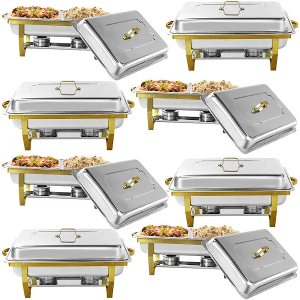 ROOMTEC Chafing Dishes for Buffet 8QT 304 Stainless Steel Chafing Dish Buffet Set, Chafers and Buffet Warmers Sets for Birthday