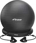 Trideer Ball Chair Yoga Ball Chair Exercise Ball Chair with Base &amp; Bands for Hom