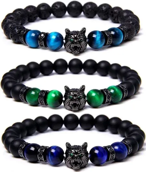 Yijan Save A Wolf Beaded Bracelet