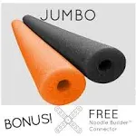 2 Pack Oodles Monster 55 inch x 3.5 inch Jumbo Swimming Pool Noodle Foam Multi-Purpose, Black