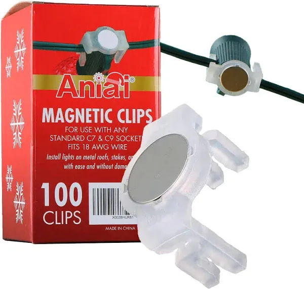Brand: Aniai Aniai Strong Magiclip for Outdoor Holiday Lighting Used,Clear Magnetic C9 100