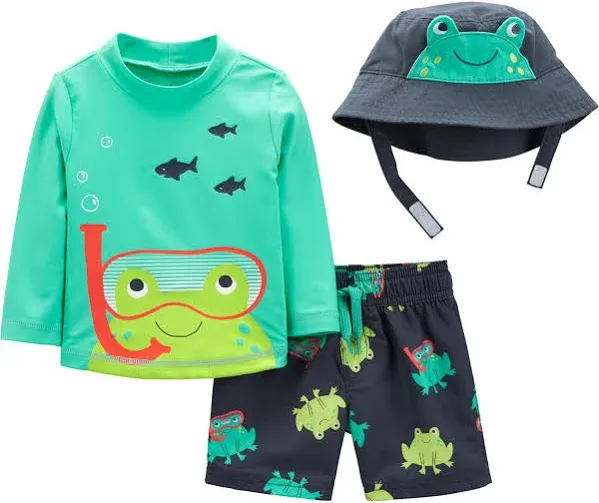 Simple Joys by Carter's Toddlers and Baby Boys' Swimsuit Trunk and Rashguard Set